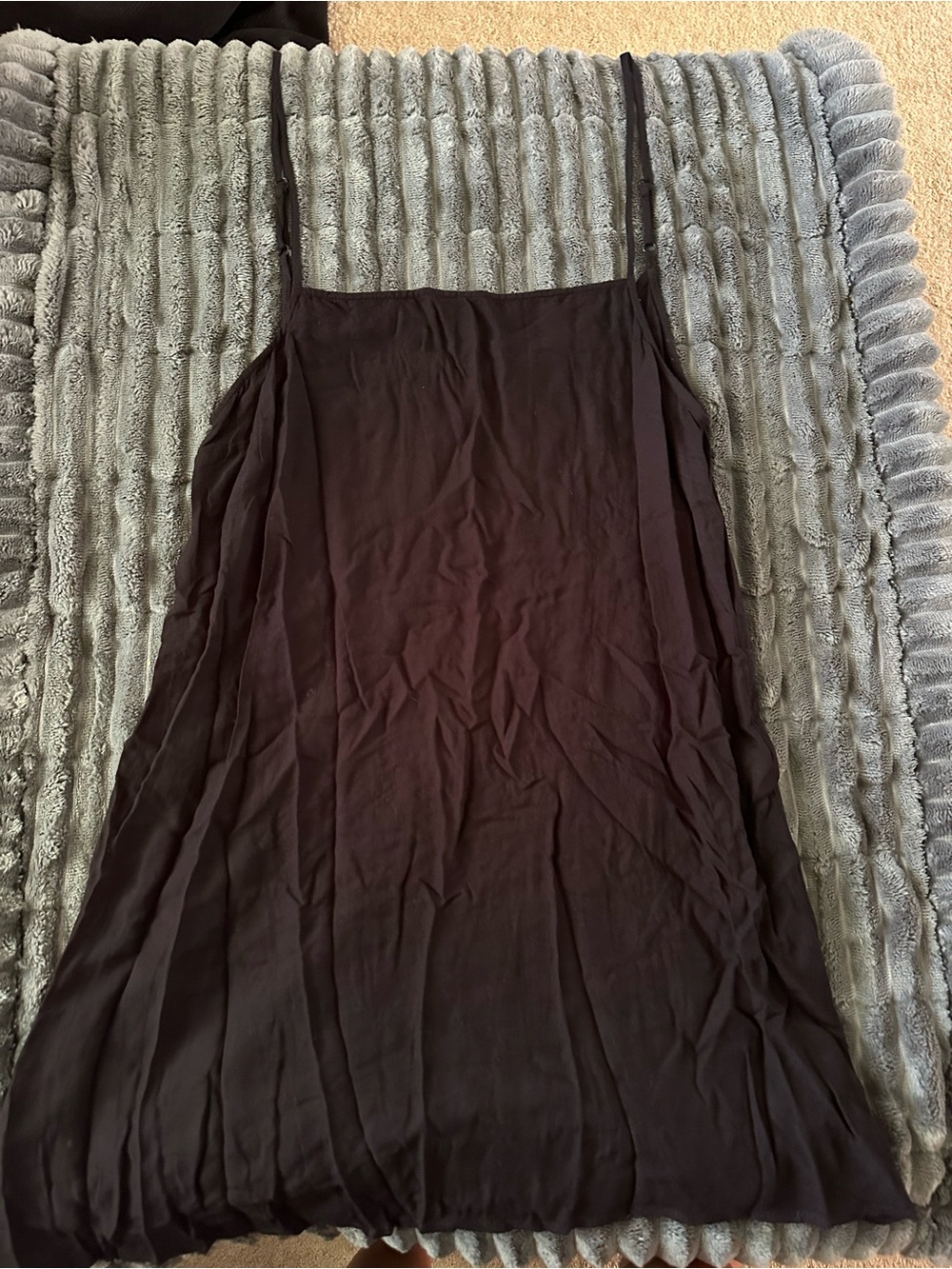 Black Slip Dress with Thin Straps